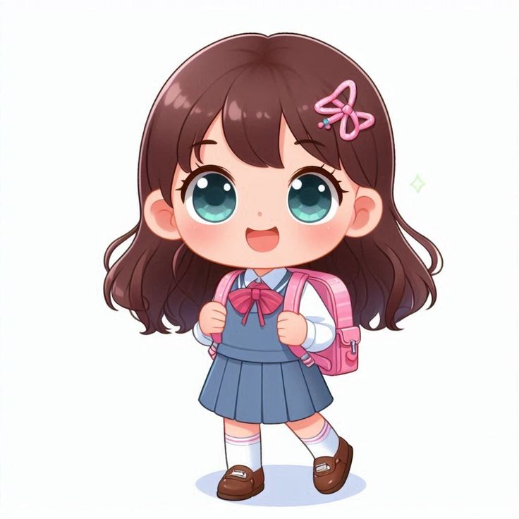 Hình ảnh học sinh chibi cute - học sinh nữ