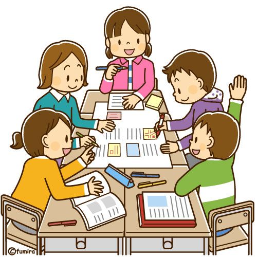 Hình ảnh học sinh chibi cute - Làm việc nhóm