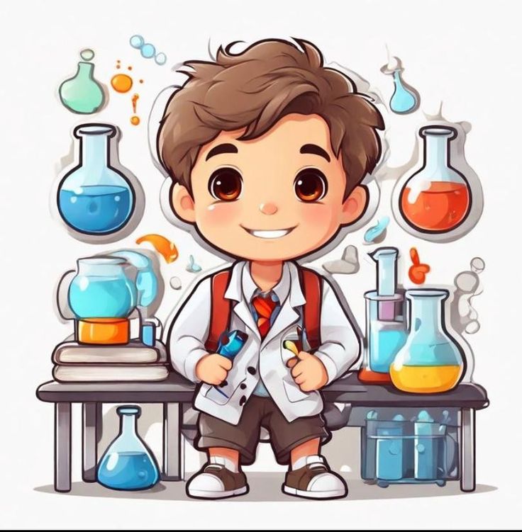 Hình ảnh học sinh chibi cute - nhà khoa học nhí