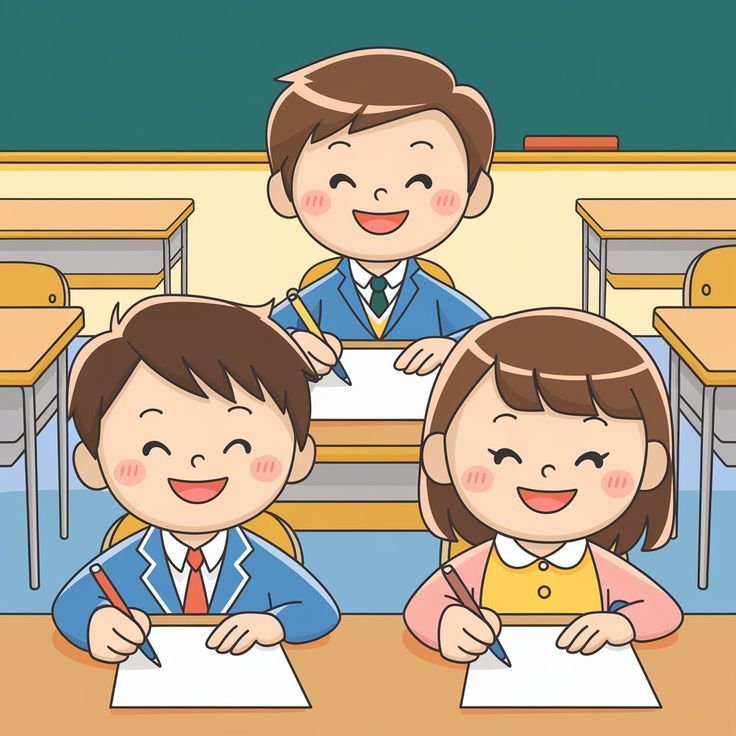 Hình ảnh học sinh chibi cute - trong lớp học