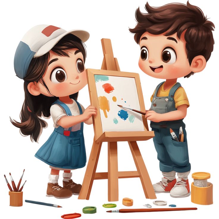 Hình ảnh học sinh chibi cute - vẽ tranh