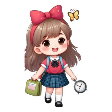 Hình ảnh học sinh chibi - đeo nơ