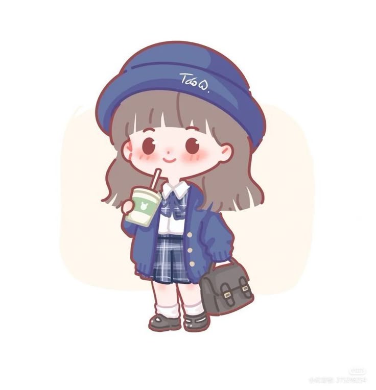 Hình ảnh học sinh chibi - đeo túi