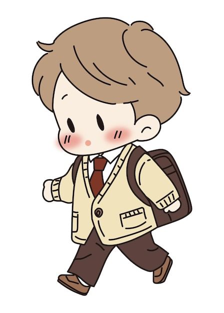 Hình ảnh học sinh chibi - đi học