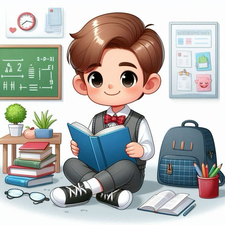 Hình ảnh học sinh chibi - đọc sách