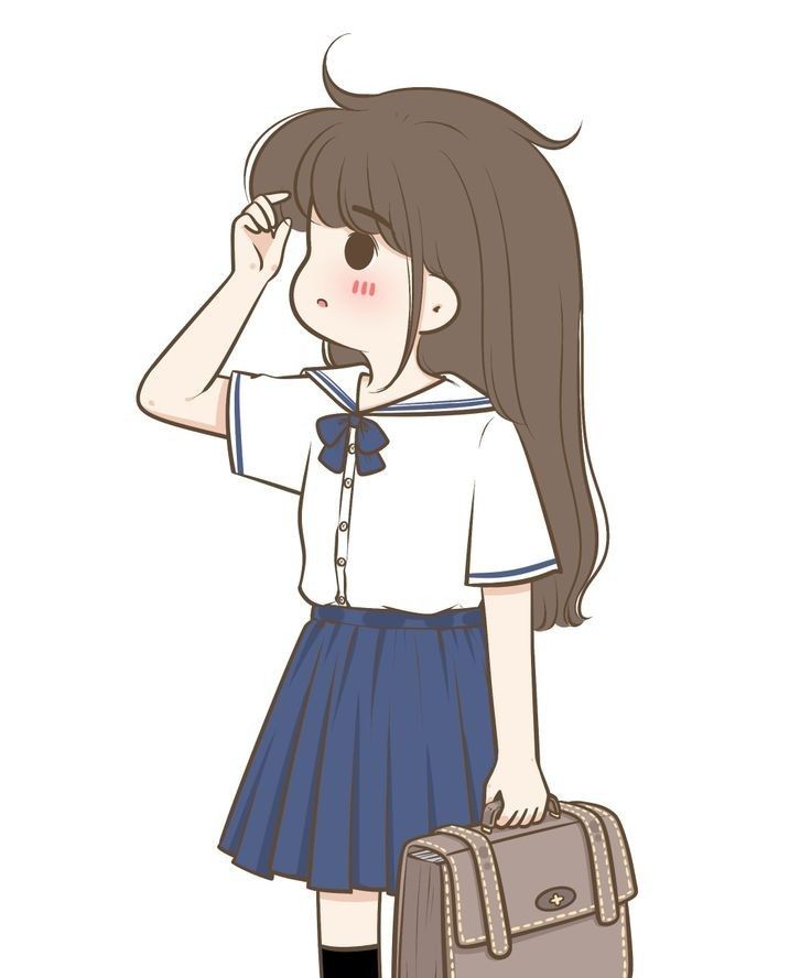 Hình ảnh học sinh chibi - mặc váy