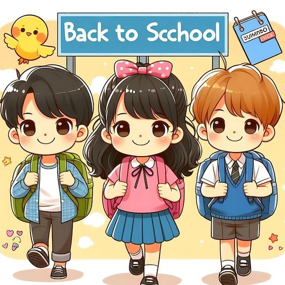 Hình ảnh học sinh chibi - quay lại trường học