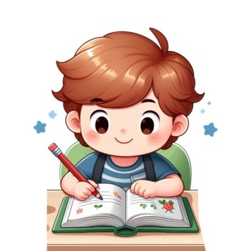 Hình ảnh học sinh chibi - viết bài