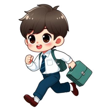 Hình ảnh học sinh chibi - vội vã 