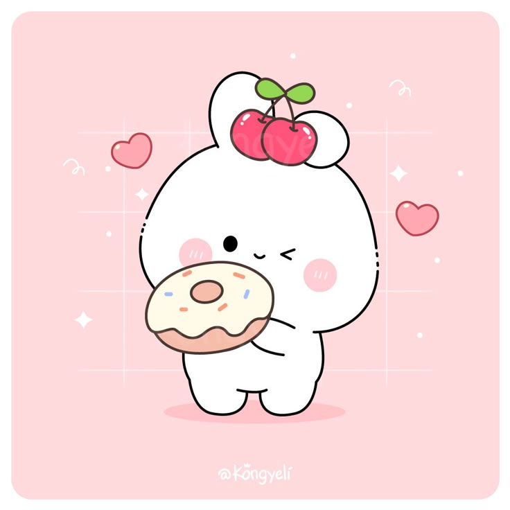 Hình ảnh thỏ chibi cute - bánh ngọt