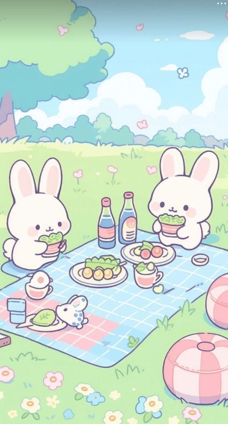 Hình ảnh thỏ chibi cute - cắm trại