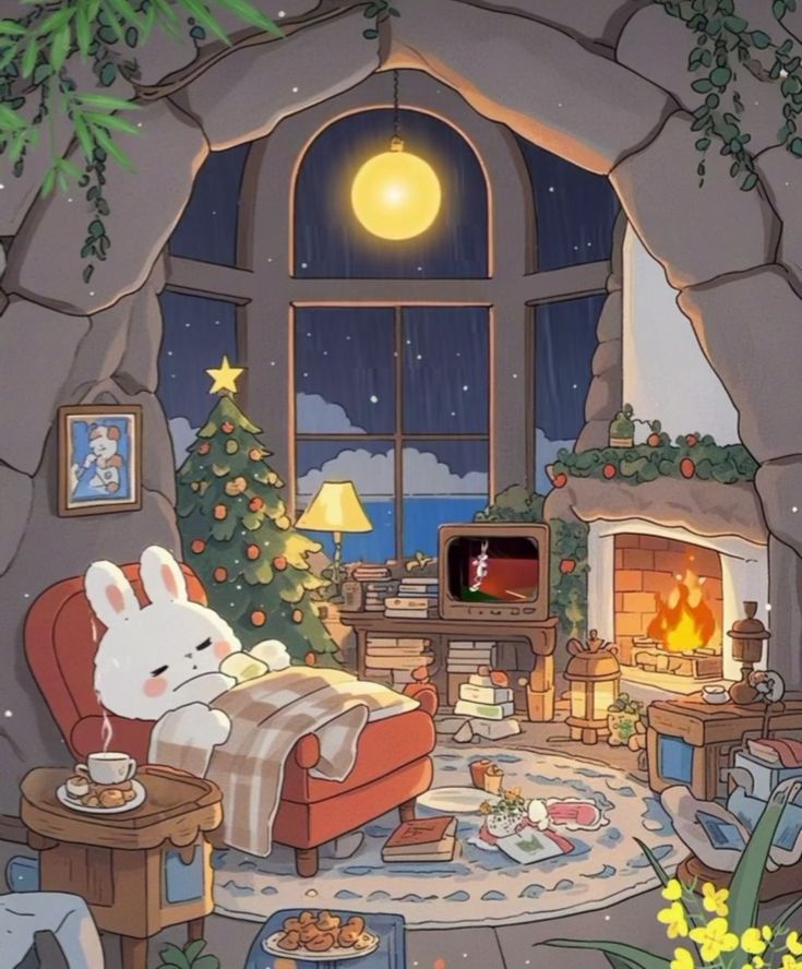 Hình ảnh thỏ chibi cute - đi ngủ