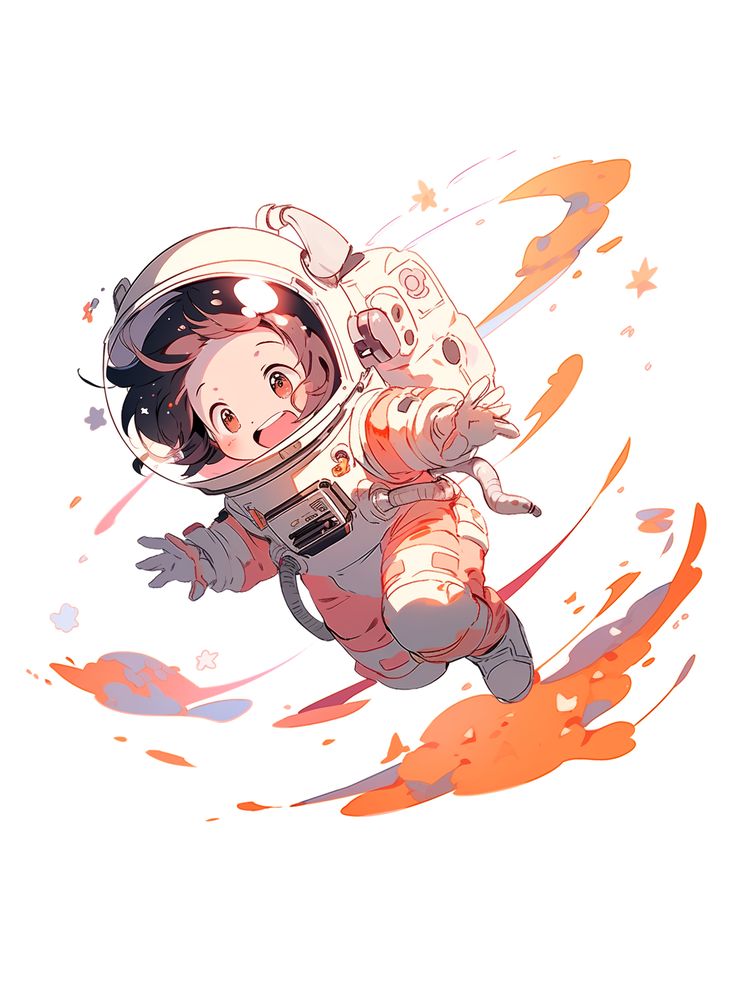 Hình ảnh vẽ phi hành gia chibi - cô bé phi hành gia