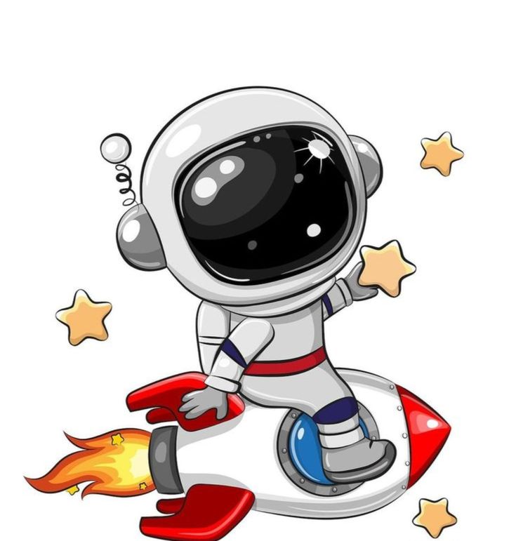 Hình ảnh vẽ phi hành gia chibi - đi tên lửa