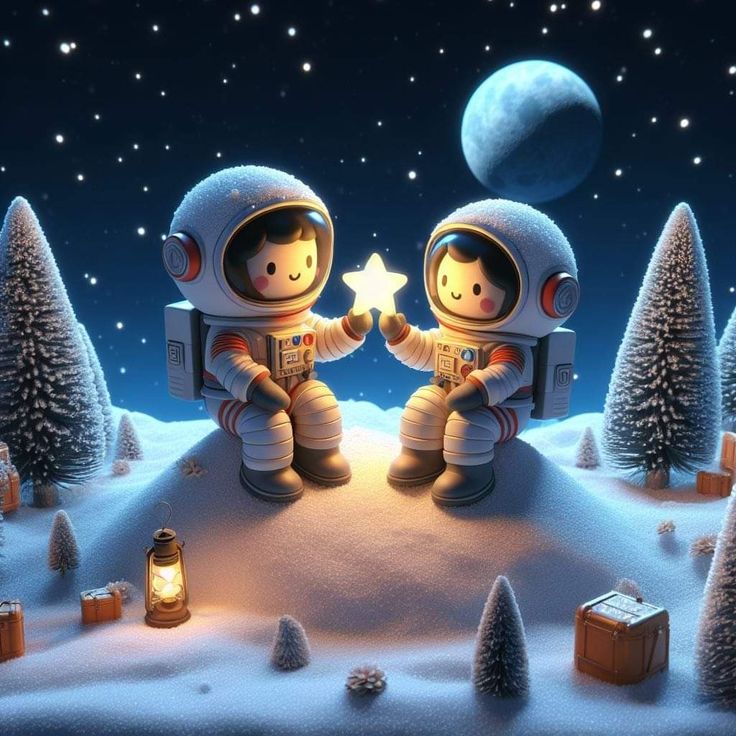 Hình ảnh vẽ phi hành gia chibi - giáng sinh