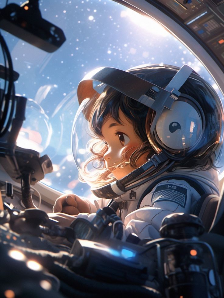 Hình ảnh vẽ phi hành gia chibi - lái tàu vũ trụ