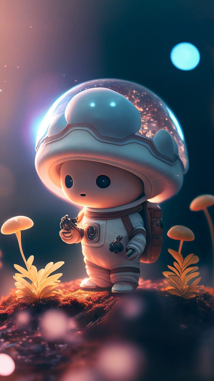 Hình ảnh vẽ phi hành gia chibi - nấm tí