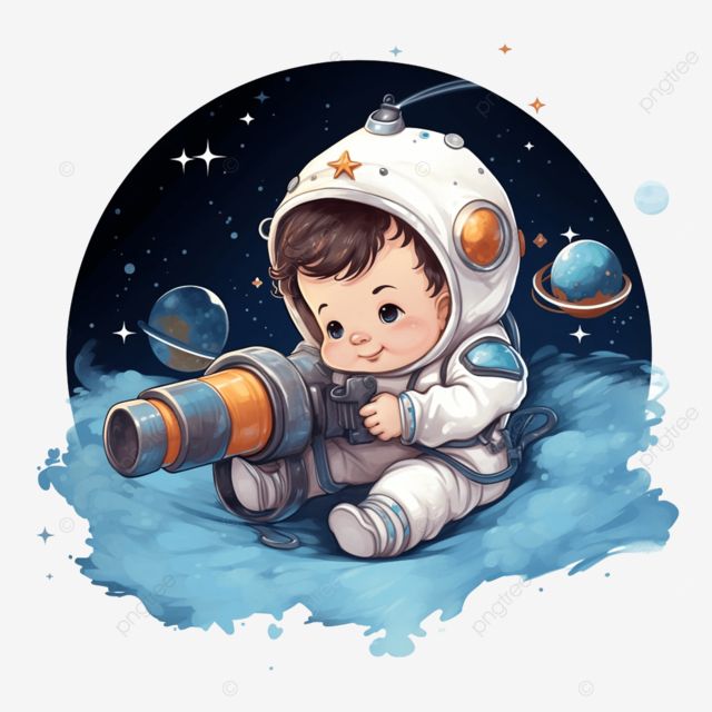 Hình ảnh vẽ phi hành gia chibi - phiên bản em bé