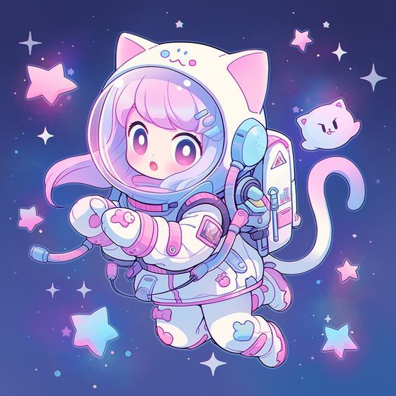 Hình ảnh vẽ phi hành gia chibi - siêu cưng