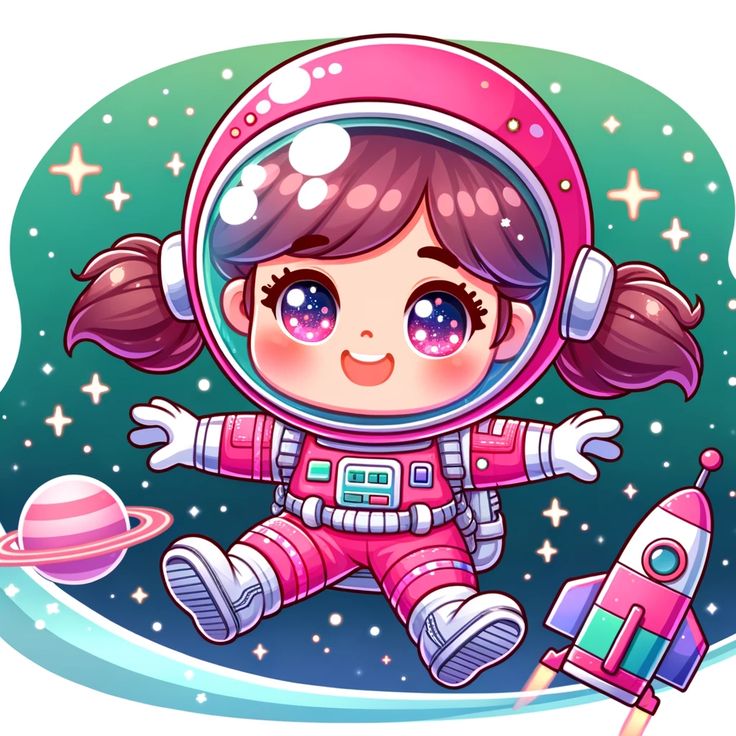 Hình ảnh vẽ phi hành gia chibi - siêu đáng yêu