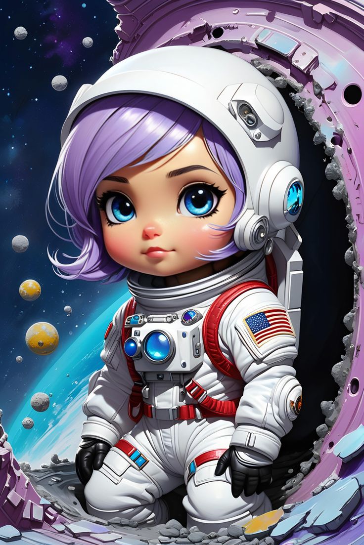 Hình ảnh vẽ phi hành gia chibi - siêu ngầu