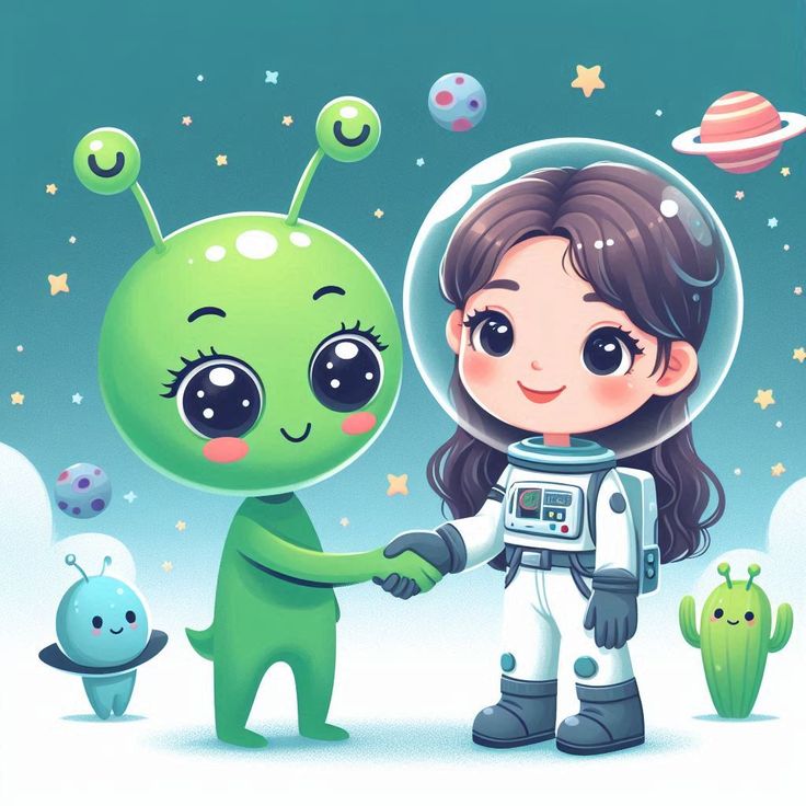 Hình ảnh vẽ phi hành gia chibi - Người ngoài hành tinh