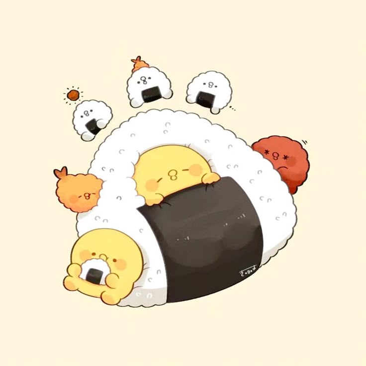 Hình nền con vịt chibi - cơm nắm nhân vịt vàng