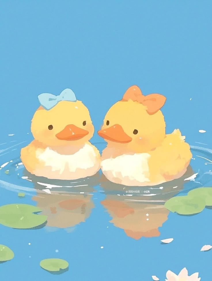 Hình nền con vịt chibi - cute