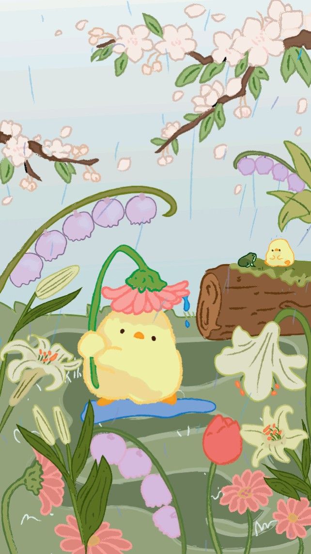 Hình nền con vịt chibi - đáng yêu