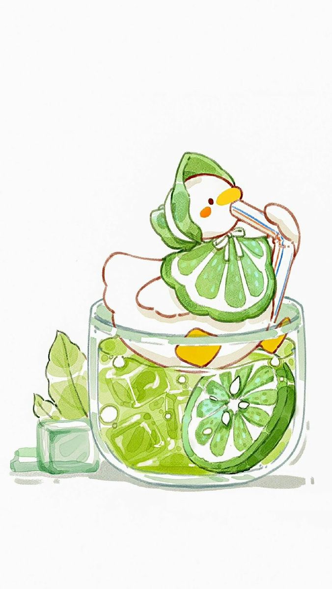 Hình nền con vịt chibi - đội mũ xanh