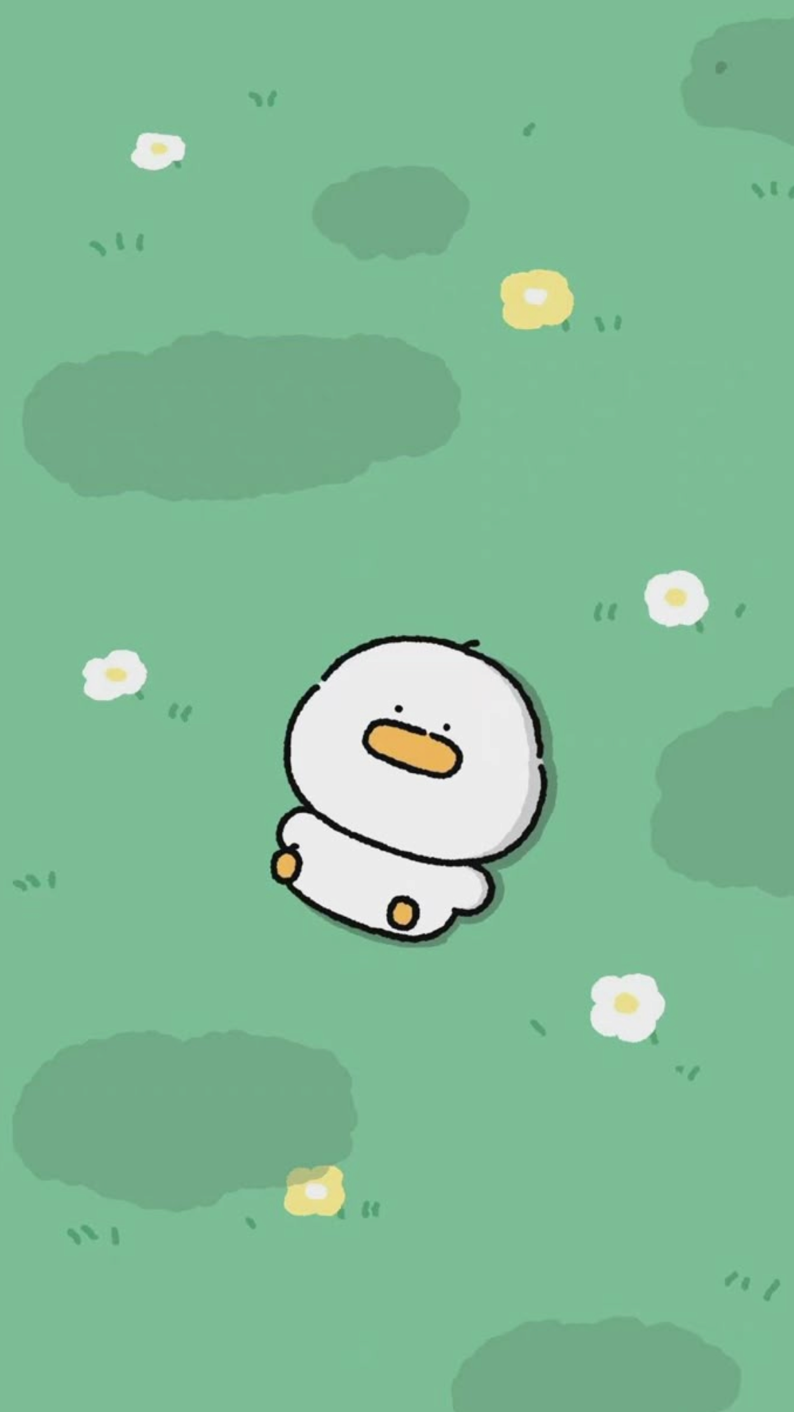 Hình nền con vịt chibi - nằm thư giãn
