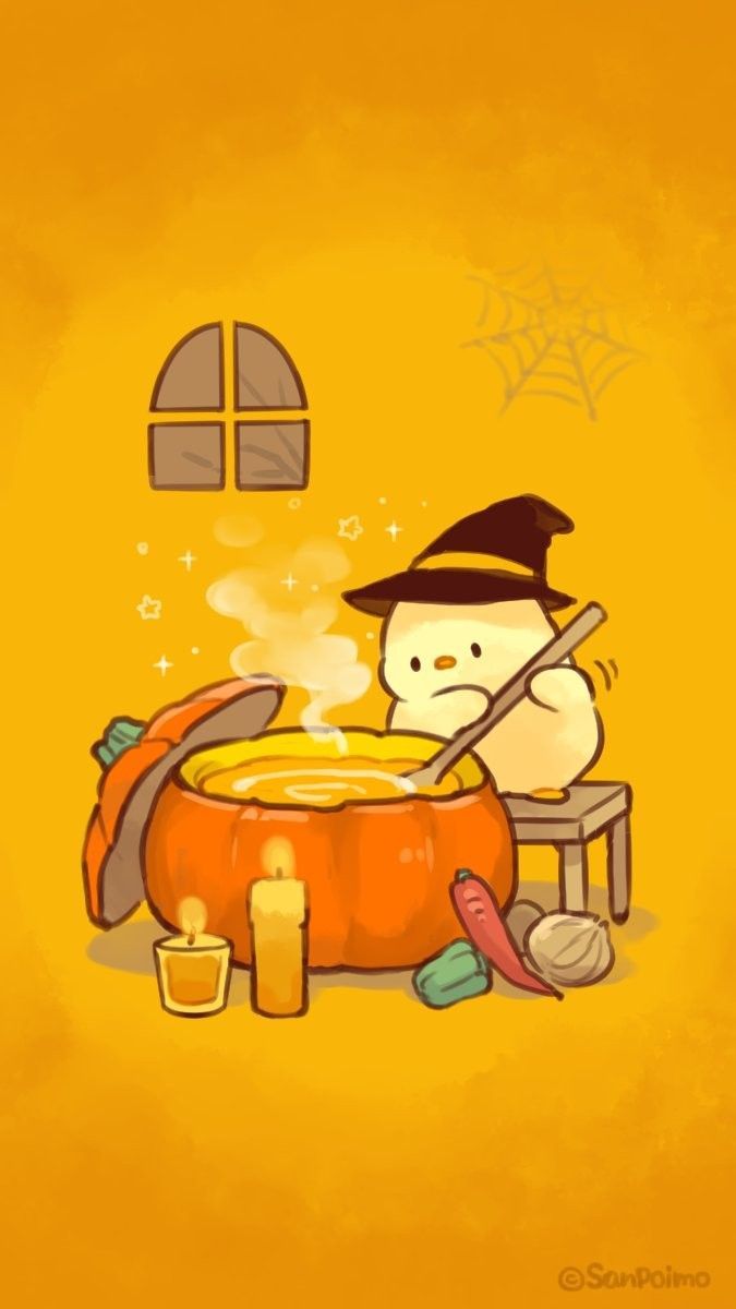 Hình nền con vịt chibi - phù thủy