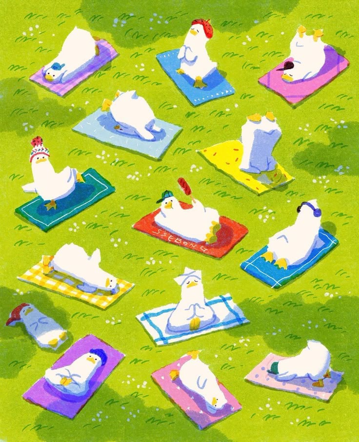 Hình nền con vịt chibi - tập yoga