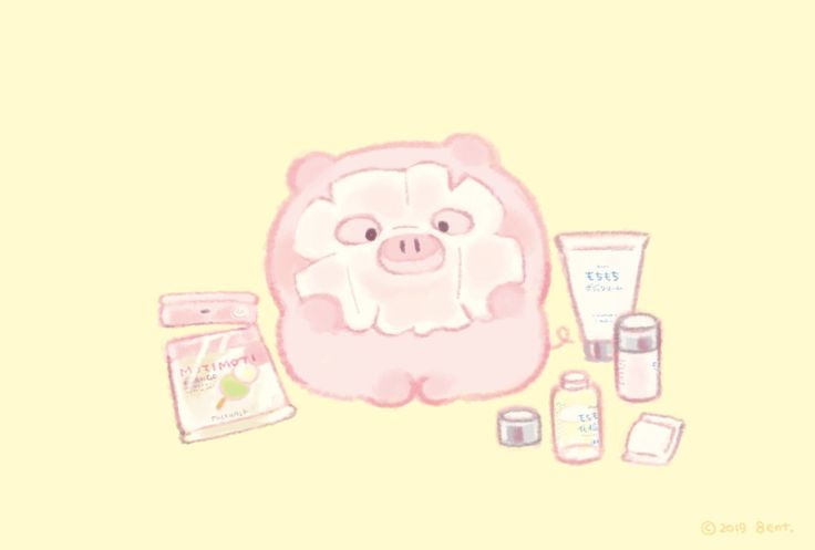 Hình nền heo chibi màu hồng - chăm sóc da