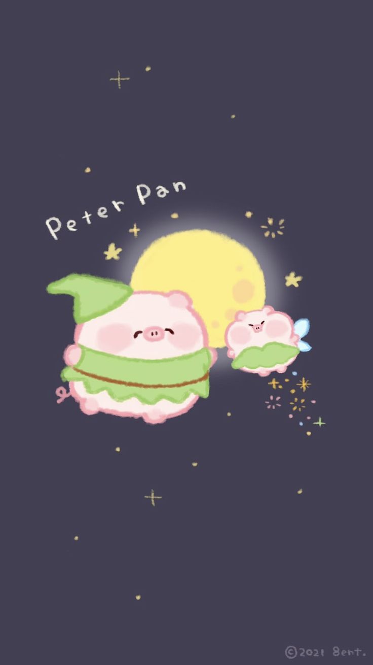 Hình nền heo chibi màu hồng - nàng tiên heo