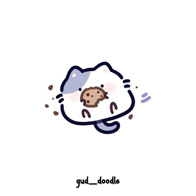 Hình nền mèo chibi - ăn bánh