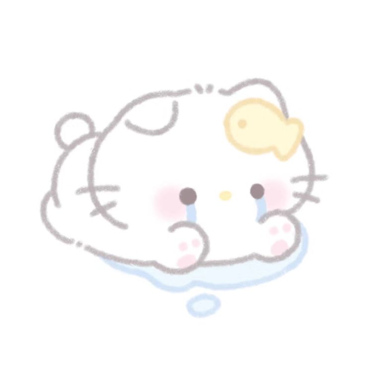 Hình nền mèo chibi - bé mèo khóc