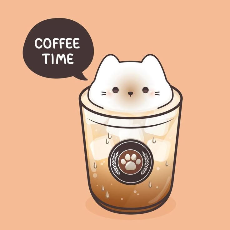 Hình nền mèo chibi - cà phê mèo