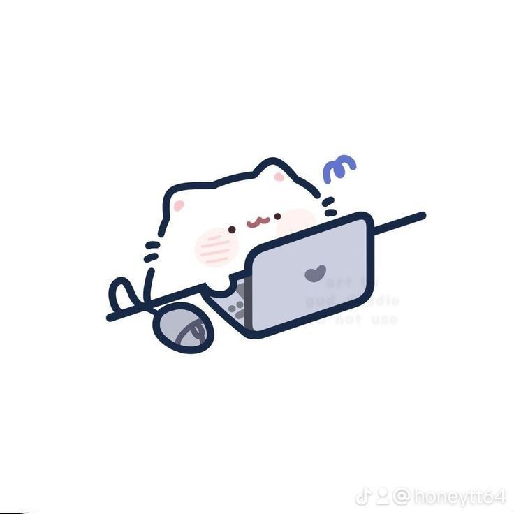 Hình nền mèo chibi - chơi máy tính