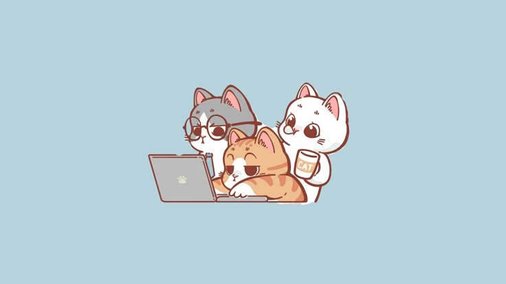 Hình nền mèo chibi - máy tính