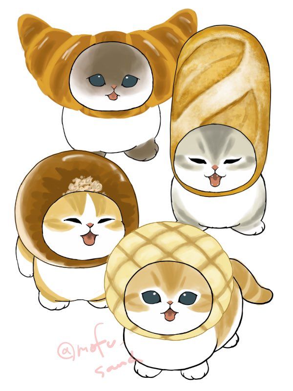Hình nền mèo chibi - mèo bánh mì