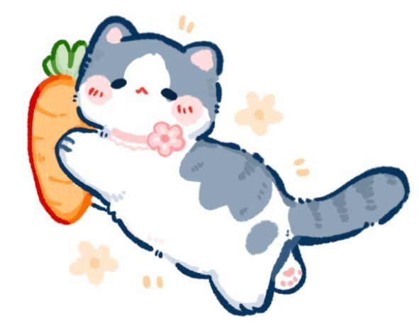 Hình nền mèo chibi - mèo cà rốt