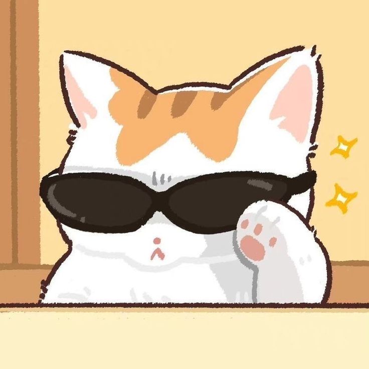 Hình nền mèo chibi - mèo đeo kính