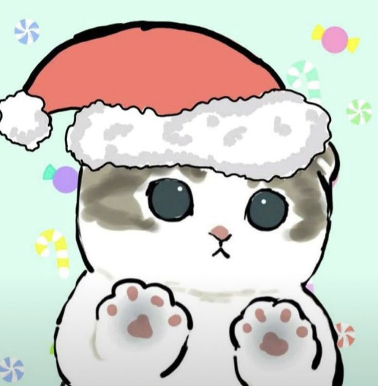 Hình nền mèo chibi - mèo noel