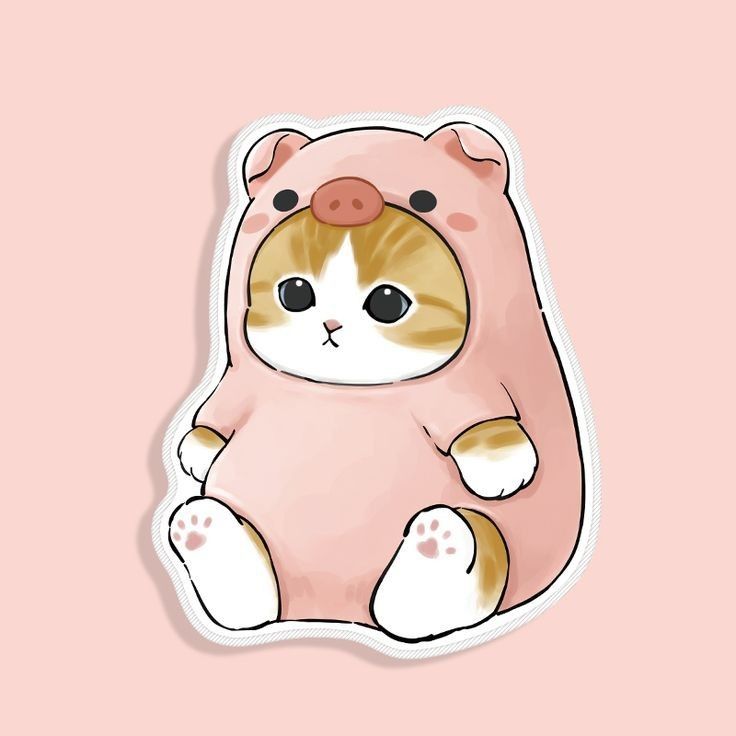 Hình nền mèo chibi - mèo trong vai bé heo