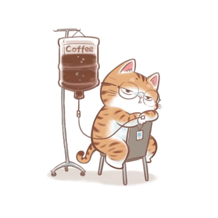 Hình nền mèo chibi - mệt mỏi
