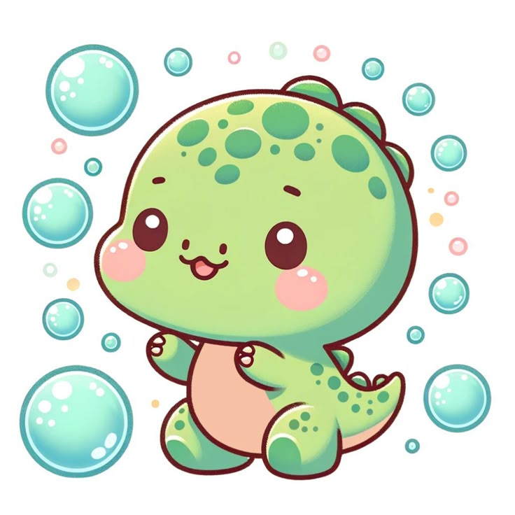 Hình vẽ khủng long chibi cute - đáng yêu