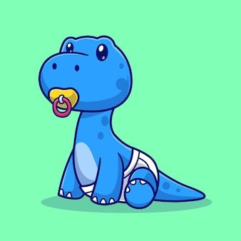 Hình vẽ khủng long chibi cute - em bé khủng long