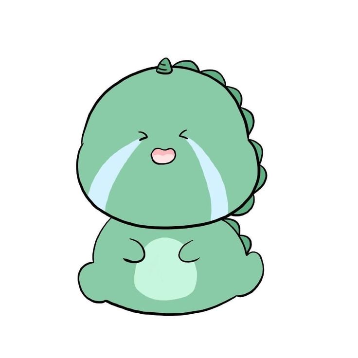 Hình vẽ khủng long chibi cute - khóc lóc