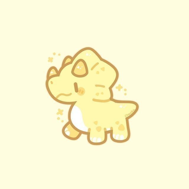 Hình vẽ khủng long chibi cute - khủng long 3 sừng